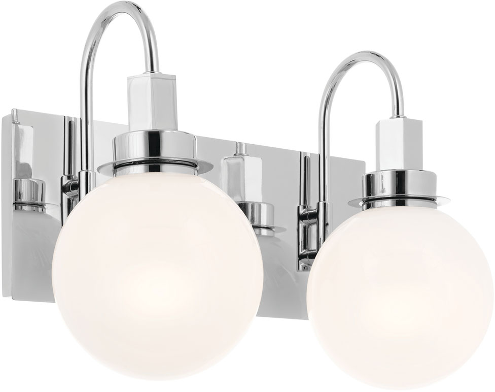 Kichler 55150CH Hex Contemporary Chrome 2Light Bathroom Wall Light