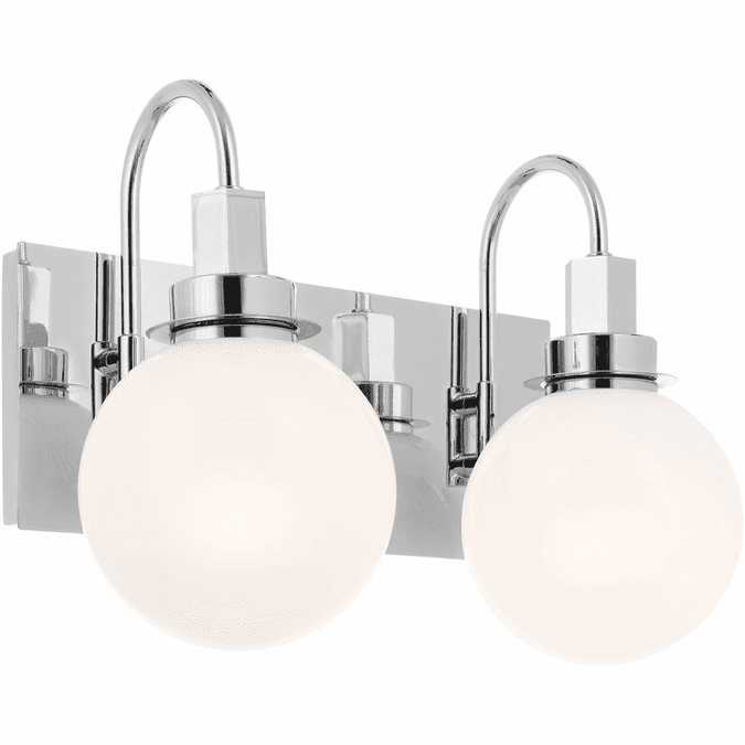 Kichler 55150CH Hex Contemporary Chrome 2Light Bathroom Wall Light