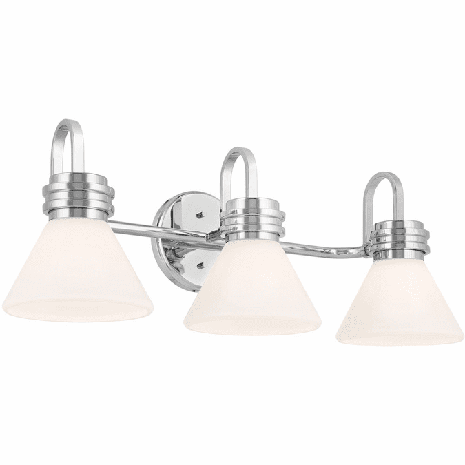 Kichler 55155CH Farum Contemporary Chrome 3Light Bathroom Vanity Light
