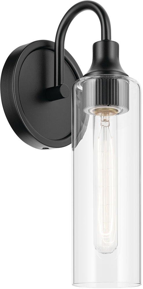 Kichler 55209BK Kavi Contemporary Black Wall Sconce Lighting - KIC-55209BK
