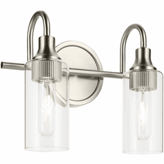 Kichler 55210NI Kavi Modern Brushed Nickel 2-Light Bathroom Sconce