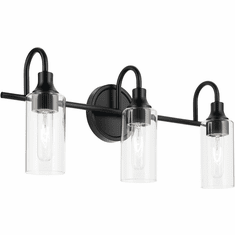 Kichler 55211BK Kavi Contemporary Black 3-Light Bathroom Lighting Sconce