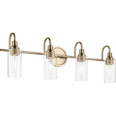 Kichler 55212CPZ Kavi Contemporary Champagne Bronze 4-Light Bathroom Light