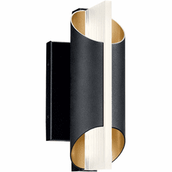 Kichler 59076BKTLED Astalis Modern Textured Black LED 12" Exterior Light Sconce