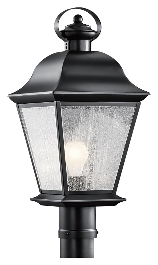 Kichler 9909BK Mount Vernon 20 Inch Tall Black Outdoor Lamp Post Lighting KIC9909BK