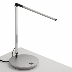 Koncept AR1000-SIL-PWD Z-Bar Solo Contemporary Silver LED Power Base Desktop Lamp