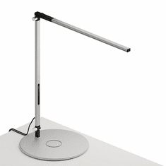 Koncept AR1000-SIL-QCB Z-Bar Solo Contemporary Silver LED Wireless Charging Qi Base Desk Lamp