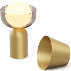 Koncept GUY-BRS+BDGY Guy Contemporary Brass LED Table Lamp Lighting