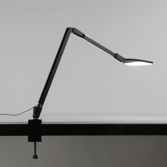 Koncept SPY-W-MTB-RCH-CLP Splitty Modern Matte Black LED Reach Clamp Reading Lamp