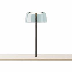 Koncept YUC-SW-MTB-THR+SBLU Yurei Contemporary Matte Black LED Side Table Lamp