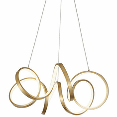 Kuzco CH93824-AN Synergy Modern Antique Brass LED 24" Ceiling Pendant Light