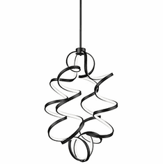 Kuzco CH93934-BK Synergy Modern Black LED 24" Hanging Light
