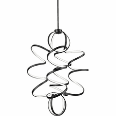Kuzco CH93941-BK Synergy Contemporary Black LED 31.5" Hanging Pendant Lighting