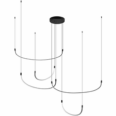 Kuzco MP89570-BK Talis Contemporary Black LED Multi Hanging Pendant Light