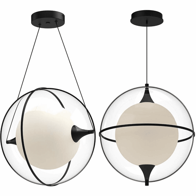 Kuzco PD76716-BK Aries Contemporary Black LED 16" Drop Lighting Fixture
