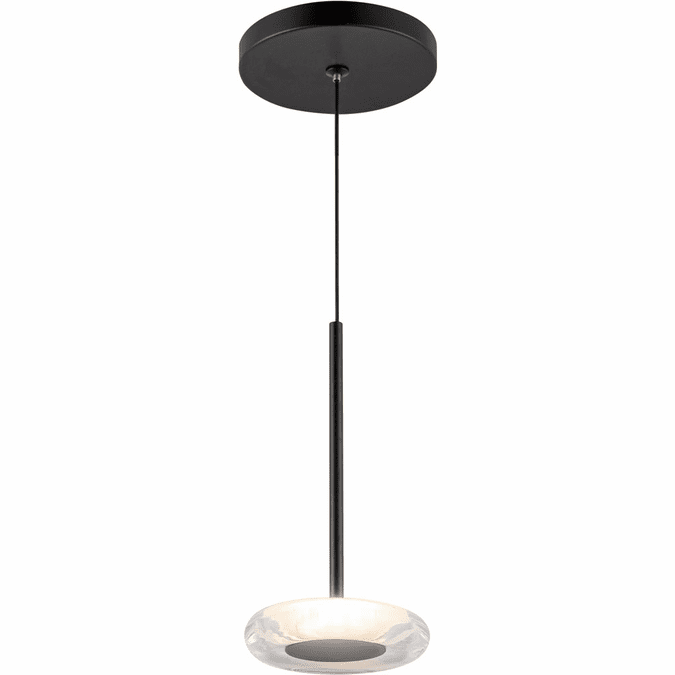 Kuzco PD97204-BK/CL Stephord Contemporary Black / Clear Glass LED Mini Pendant Hanging Light
