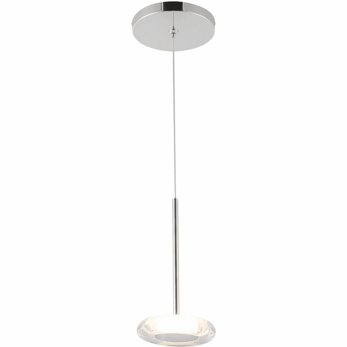 Kuzco PD97204-CH/CL Stephord Contemporary Chrome / Clear Glass LED Mini Hanging Lamp