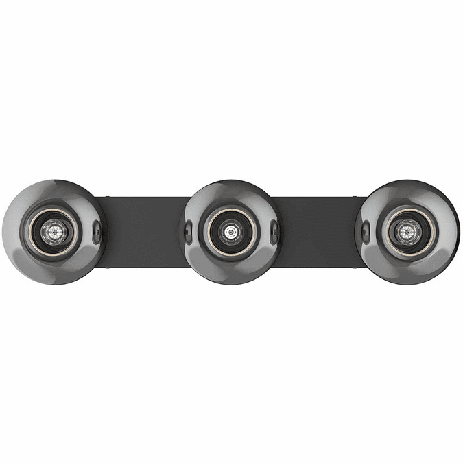 Kuzco VL57532BK/SM Samar Contemporary Black/Smoked 3Light Bath