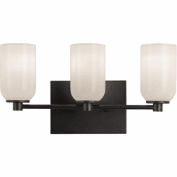 Kuzco VL57718-BK/GO Nola Modern Black / Glossy Opal Glass 3-Light Bathroom Wall Light Fixture