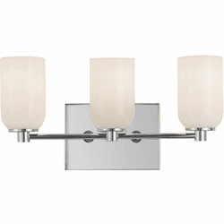 Kuzco VL57718-CH/GO Nola Modern Chrome / Glossy Opal Glass 3-Light Bathroom Light