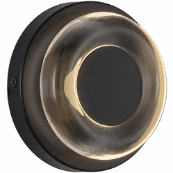 Kuzco WS97204-BK/CL Stephord Modern Black / Clear Glass LED Lamp Sconce