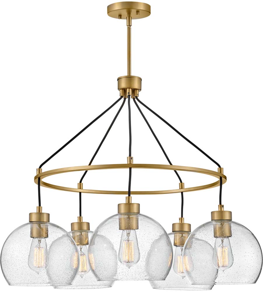 Lark 83014LCB Rumi Modern Lacquered Brass LED Chandelier Light LRK