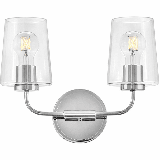 Lark 853452CM-CL Kline Modern Chrome LED 2-Light Bathroom Wall Sconce ...