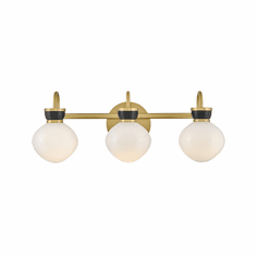 Lark 85593LCB-BK Lucy Modern Lacquered Brass LED 3-Light Bath Lighting Sconce