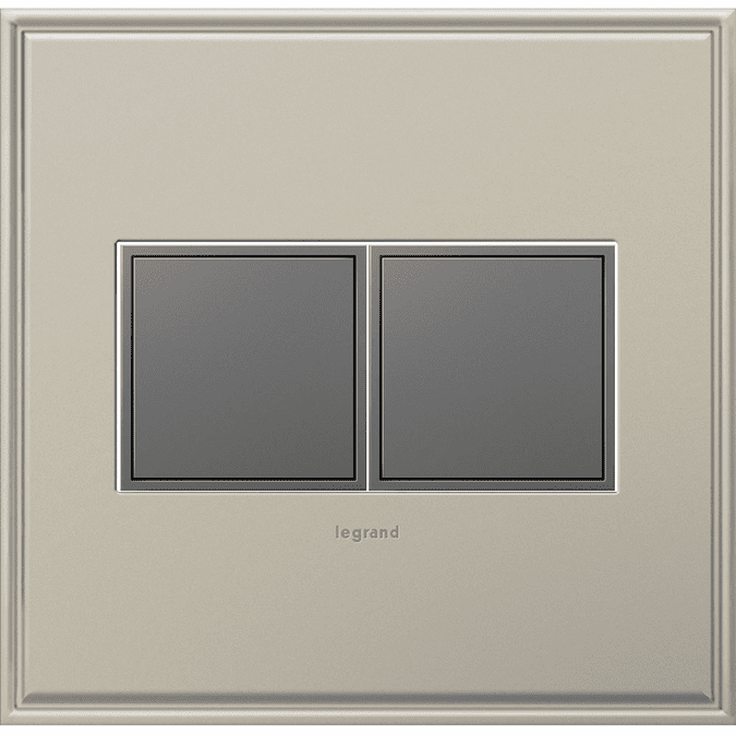 Legrand Adorne ARPTR152GM2 Contemporary Magnesium PopOut Outlet 2Gang