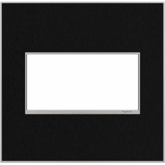 Legrand Adorne AWM2GBLS4 Real Materials Contemporary Black Stainless 2-Gang Wall Plate