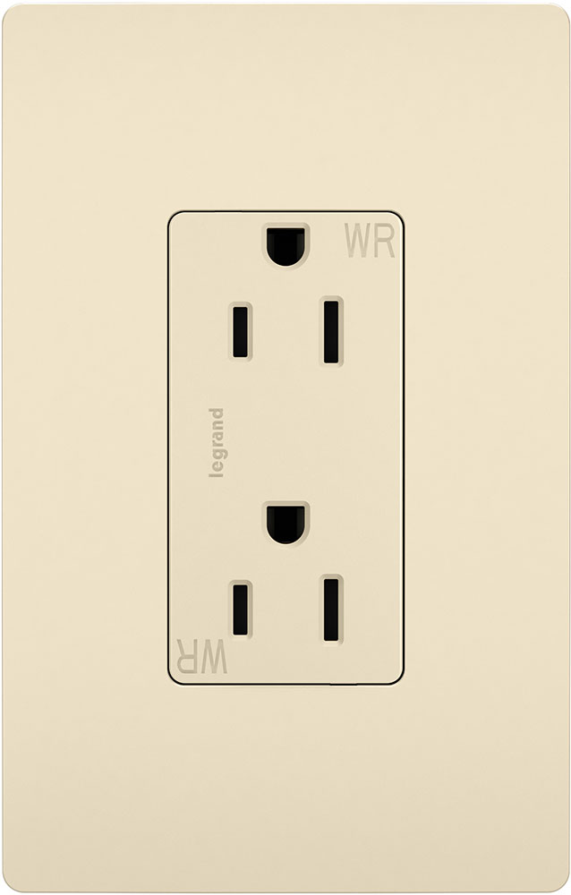 Legrand Radiant 885TRWRLA Modern Light Almond 15A Decorator TamperResistant WeatherResistant