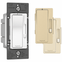 Legrand Radiant RHDH163PTC Modern Tri-Color 1P & 3-Way Paddle De-Hummer 1.6A Fan Speed Control