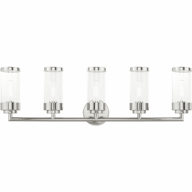 Livex 10365-05 Hillcrest Modern Polished Chrome 5-Light Vanity Lighting