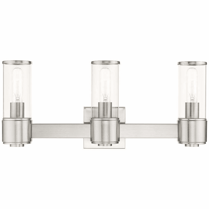 Livex 17143-91 Quincy Modern Brushed Nickel 3-Light Lighting For ...