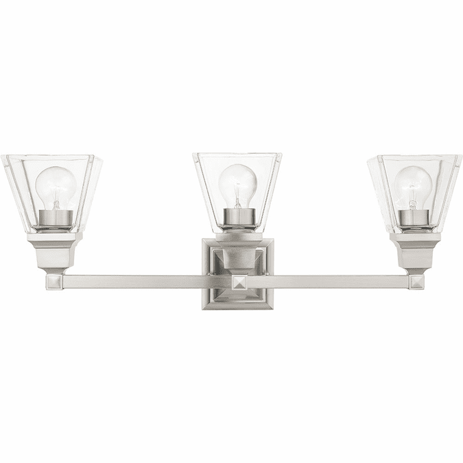 Livex 17173-91 Mission Brushed Nickel 2-Light Bathroom Light Fixture