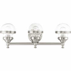Livex 17413-91 Oldwick Brushed Nickel 3-Light Vanity Lighting Fixture