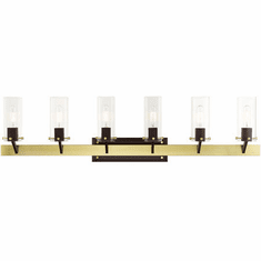 Livex 17826-12 Beckett Modern Satin Brass 6-Light Lighting For Bathroom