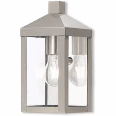 Livex 20581-91 Nyack Brushed Nickel Exterior Lamp Sconce