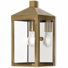 Livex 20582-01 Nyack Antique Brass Outdoor Wall Sconce Lighting
