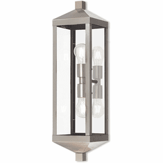 Livex 20583-91 Nyack Brushed Nickel Exterior Wall Lighting Fixture