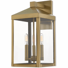 Livex 20584-01 Nyack Antique Brass Outdoor Wall Light Sconce