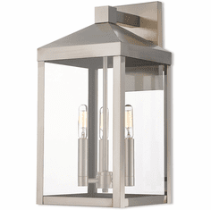Livex 20584-91 Nyack Brushed Nickel Exterior Wall Lamp