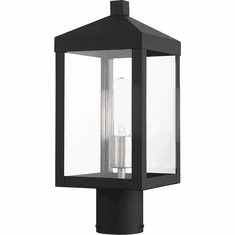 Livex 20590-04 Nyack Black with Brushed Nickel Cluster Outdoor Post Lamp