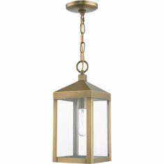 Livex 20591-01 Nyack Antique Brass Exterior Pendant Lighting