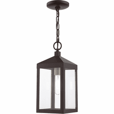 Livex 20591-07 Nyack Bronze with Antique Brass Cluser Exterior Lighting Pendant