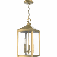 Livex 20593-01 Nyack Antique Brass Exterior Hanging Lamp