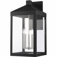 Livex 20598-04 Nyack Black with Brushed Nickel Cluster Exterior Wall Lighting