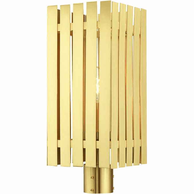 Livex 2075612 Greenwich Modern Satin Brass Outdoor Lighting Post Light