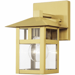 Livex 21321-32 Crestlake Contemporary Satin Gold 5.5" Outdoor Wall Lamp
