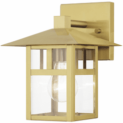 Livex 21322-32 Crestlake Contemporary Satin Gold 7" Outdoor Lighting Sconce